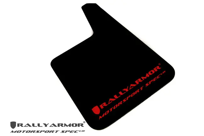 Rally Armor Universal Fit (No Hardware) Motorsport Spec Black Ur Mud Flap Red Logo 1