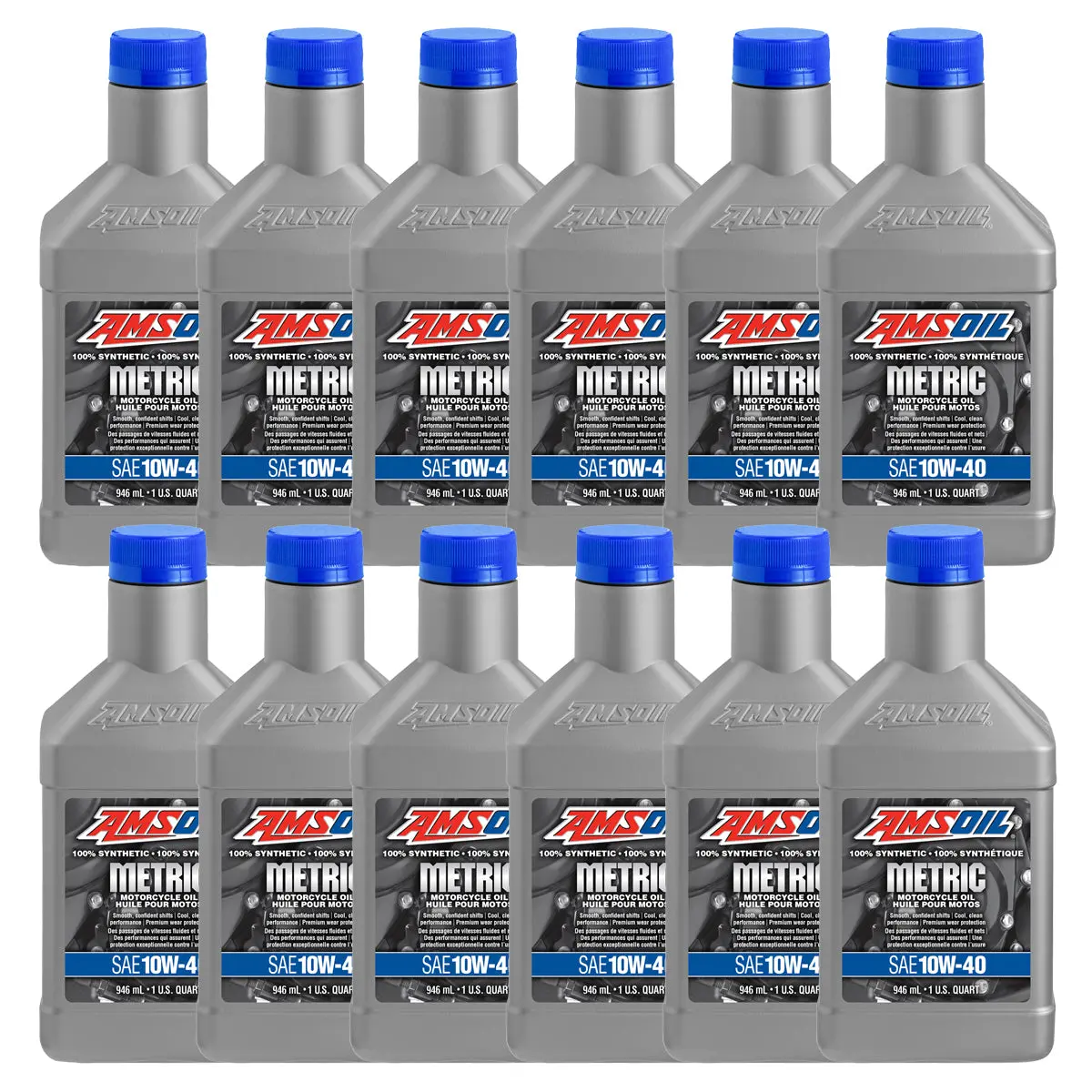 Amsoil 10W-40 100% Synthetic Metric Motorcycle Oil Case Of 12 1