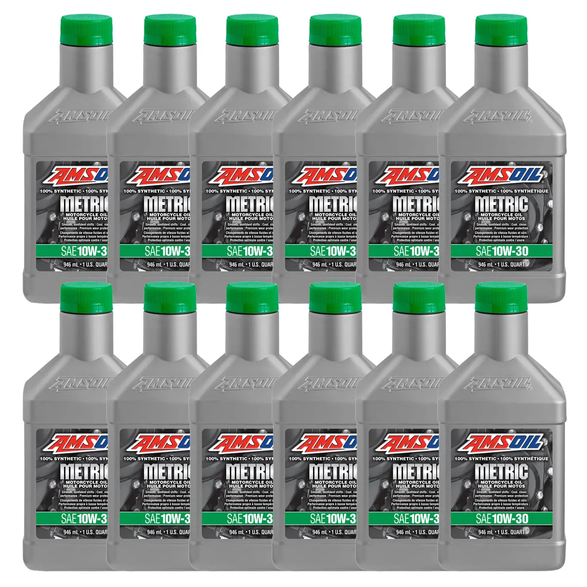 Amsoil 10W-30 100% Synthetic Metric Motorcycle Oil Case Of 12 1