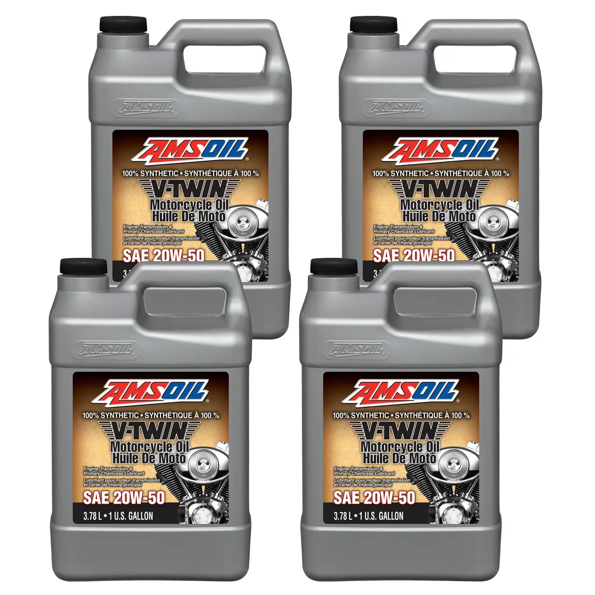 Amsoil 20W-50 100% Synthetic V-Twin Motorcycle Oil Case Of 4 1