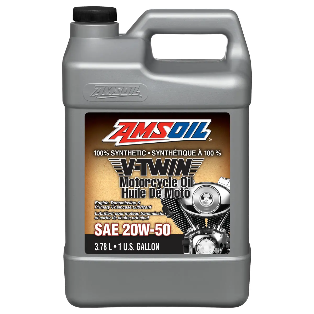 Amsoil 20W-50 100% Synthetic V-Twin Motorcycle Oil 3.78 Liter Jug 1
