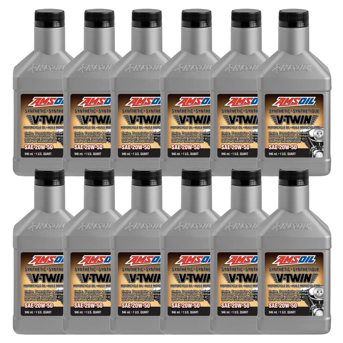 Amsoil 20W-50 100% Synthetic V-Twin Motorcycle Oil Case Of 12 1