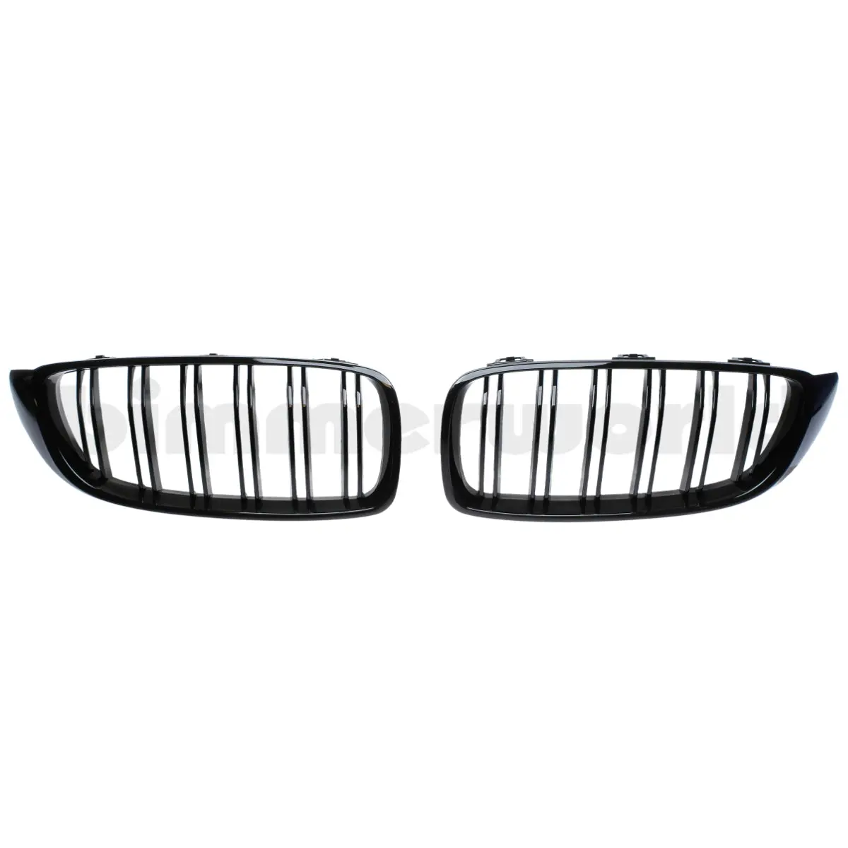 Gloss Black Front Grilles - 4 Series F32,F33,F36 F8x M3/M4 - Dual Slats 1
