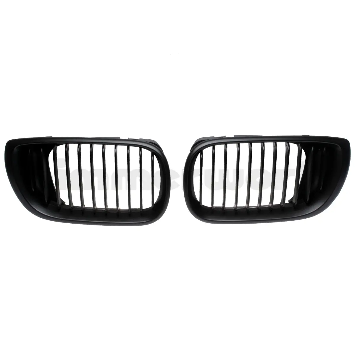 Matte Black Front Grilles - E46 Sedan/Wagon 2002-2005 (Post-Facelift) 1