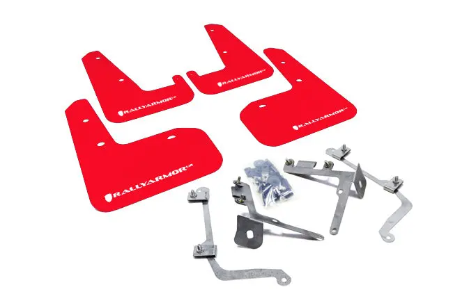 Rally Armor 11-14 Subaru Wrx/Sti (Sedan Only) Red Ur Mud Flap W/White Logo 1