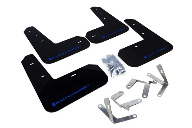 Rally Armor 13-17 Subaru Brz/Toyota Fr-S Black Ur Mud Flap W/Blue Logo 1
