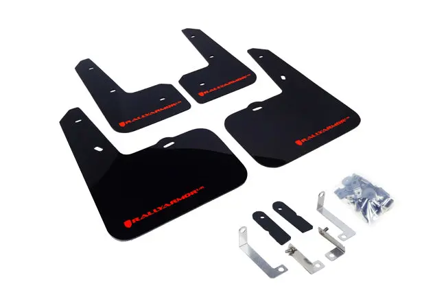 Rally Armor 12-18 Hyundai Veloster Black Ur Mud Flap W/ Red Logo 1