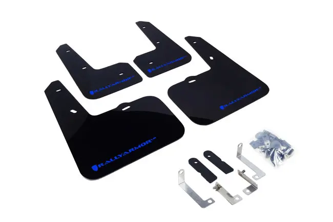Rally Armor 12-18 Hyundai Veloster Black Ur Mud Flap W/ Blue Logo 1