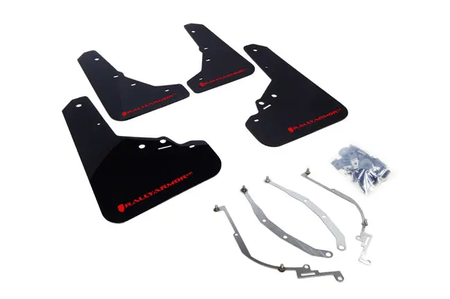 Rally Armor 12-18 Fiat 500 Black Ur Mud Flap W/Red Logo 1