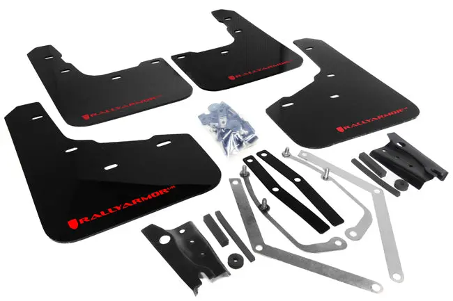 Rally Armor 13-19 Ford Fiesta St Black Ur Mud Flap W/Red Logo 1