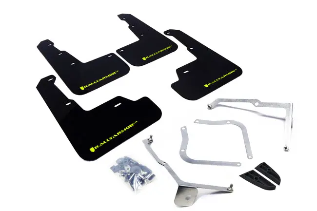 Rally Armor 15-21 Subaru Wrx/Sti Black Ur Mud Flap W/Green Logo 1