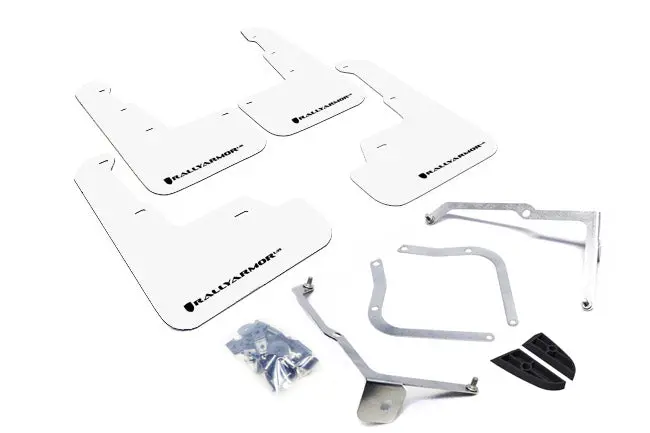 Rally Armor 15-21 Subaru Wrx/Sti White Ur Mud Flap W/Black Logo 1