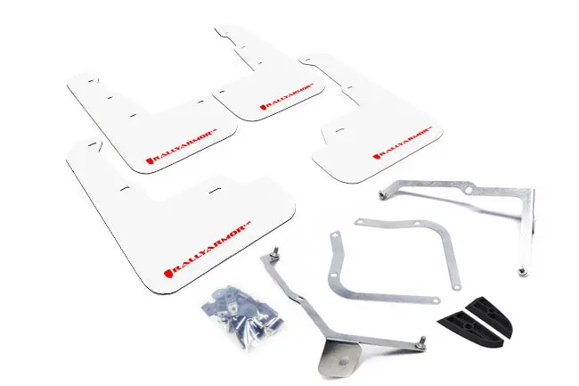Rally Armor 15-21 Subaru Wrx/Sti White Ur Mud Flap W/Red Logo 1