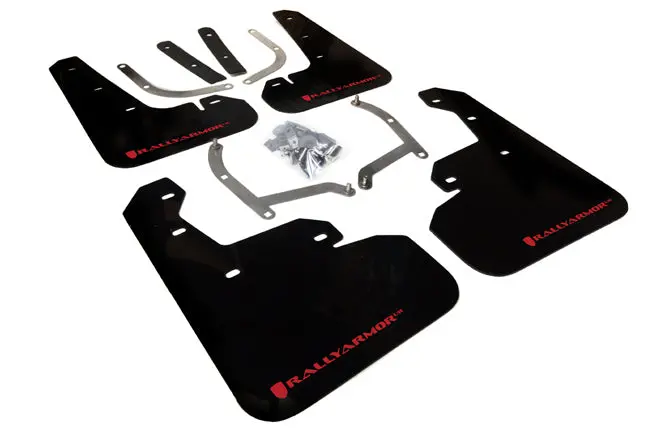 Rally Armor 17-23 Subaru Impreza 4D/5D Black Ur Mud Flap W/Red Logo 1