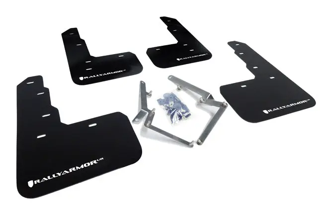 Rally Armor 17-22 Honda Civic Type R Black Ur Mud Flap W/White Logo 1