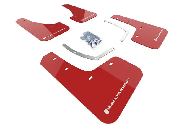 Rally Armor 18-26 Subaru Ascent Red Ur Mud Flap W/White Logo 1