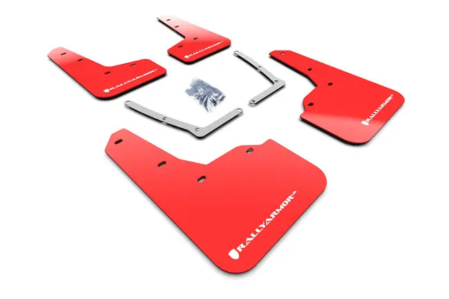 Rally Armor 16-21 Honda Civic Si Red Ur Mud Flap W/White Logo 1