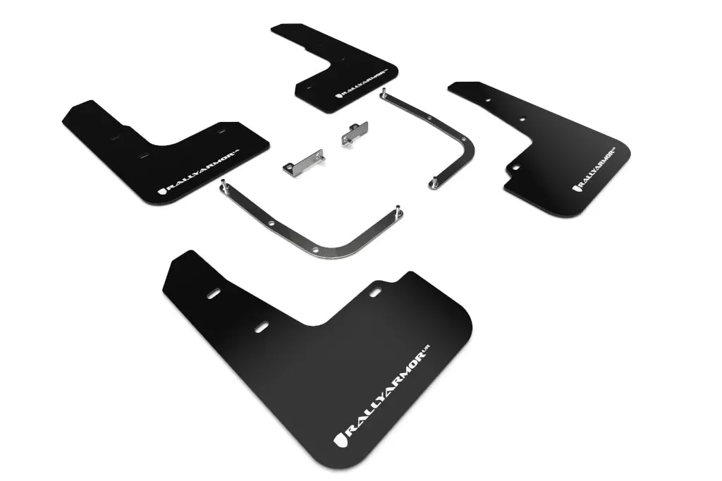 Rally Armor 19-21 Hyundai Veloster Turbo/2.0/R-Spec Black Ur Mud Flap W/White Logo 1