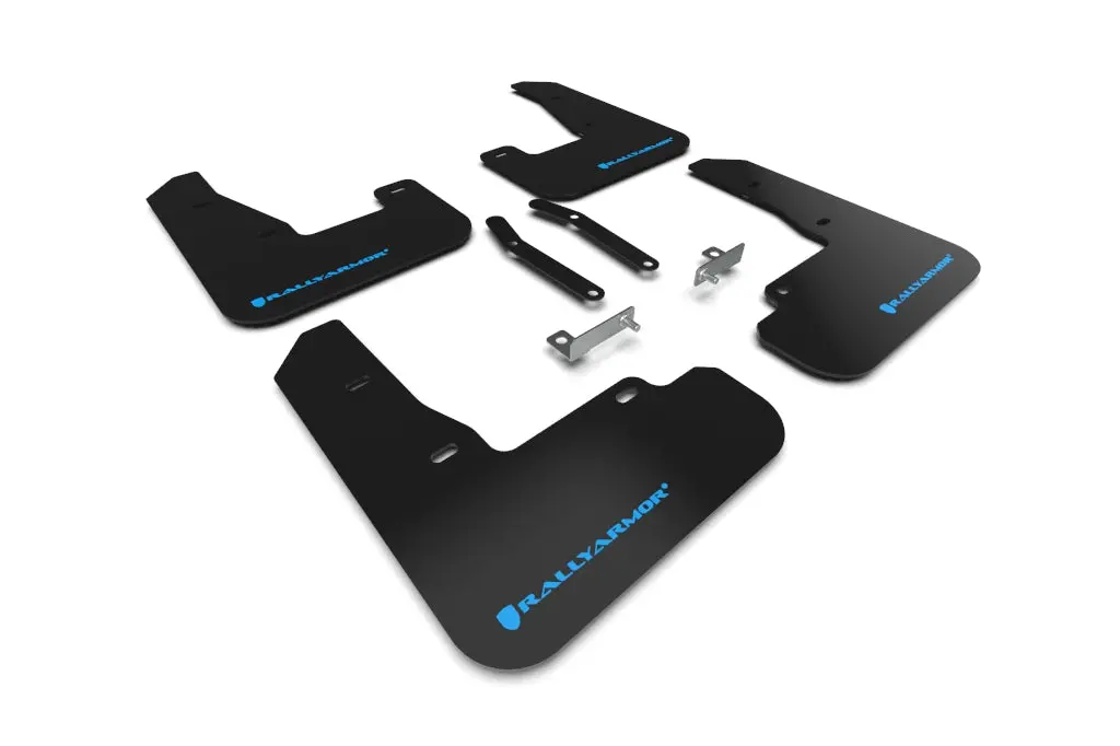 Rally Armor 19-21 Hyundai Elantra Gt N Line/I30 Black Ur Mud Flap W/Performance Blue Logo 1