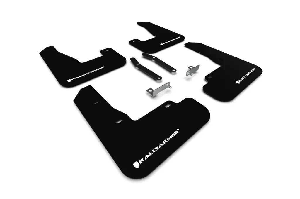 Rally Armor 19-21 Hyundai Elantra Gt N Line/I30 Black Ur Mud Flap W/White Logo 1