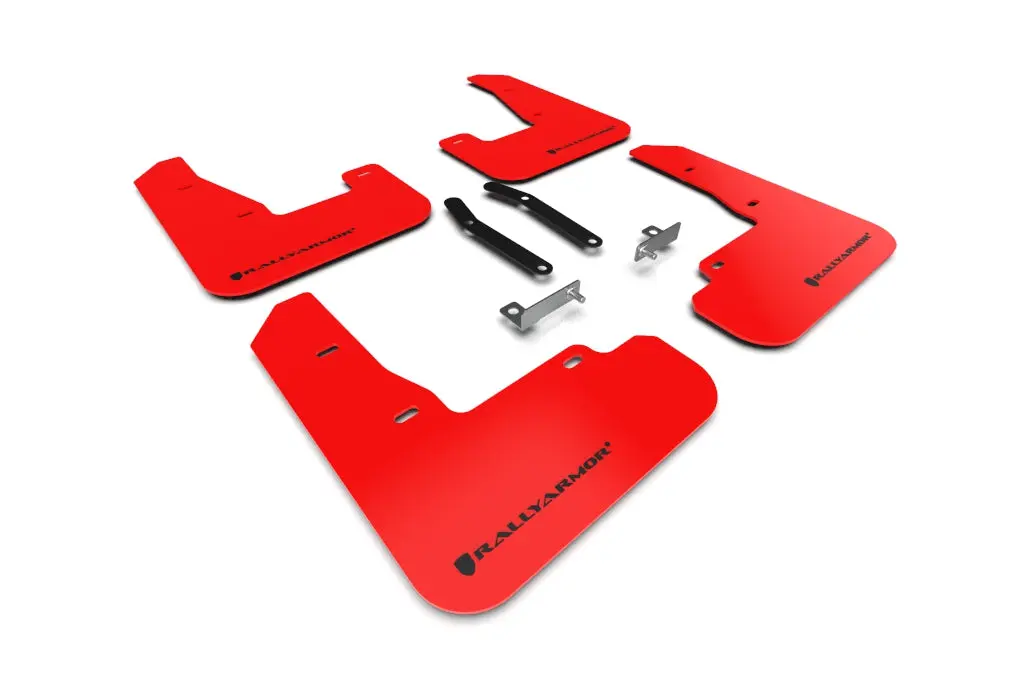Rally Armor 19-21 Hyundai Elantra Gt N Line/I30 Red Ur Mud Flap W/Black Logo 1