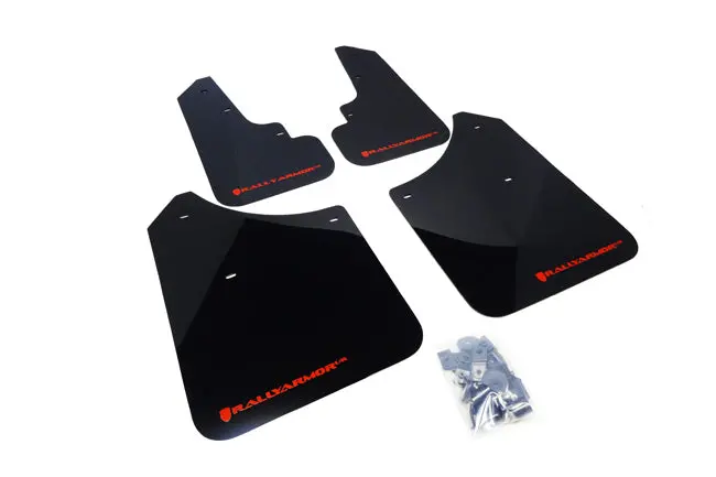 Rally Armor 03-08 Subaru Forester Black Ur Mud Flap W/ Red Logo 1
