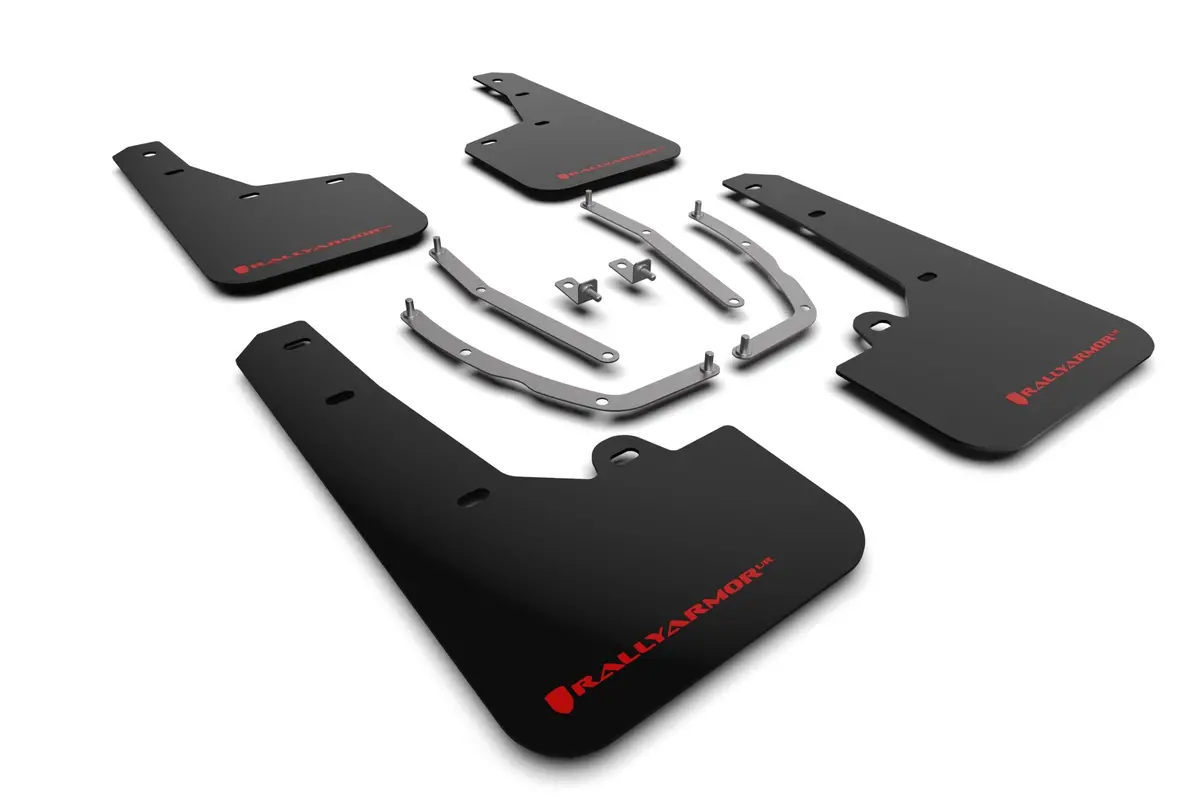 Rally Armor 22-24 Hyundai Tucson Black Ur Mud Flap W/Red Logo 1