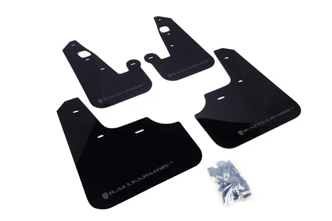 Rally Armor 07-17 Mitsubishi Lancer Black Ur Mud Flap W/ Grey Logo 1