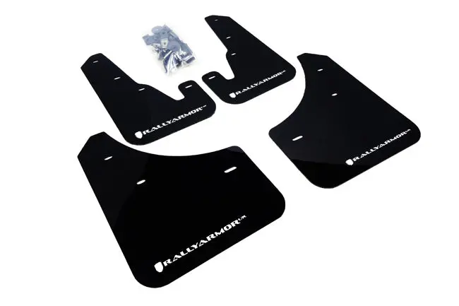 Rally Armor 04-09 Mazda3/Speed3 Black Ur Mud Flap W/ White Logo 1