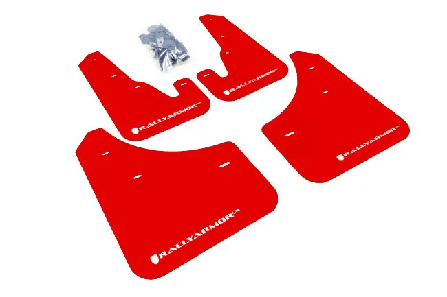 Rally Armor 04-09 Mazda3/Speed3 Red Ur Mud Flap W/ White Logo 1