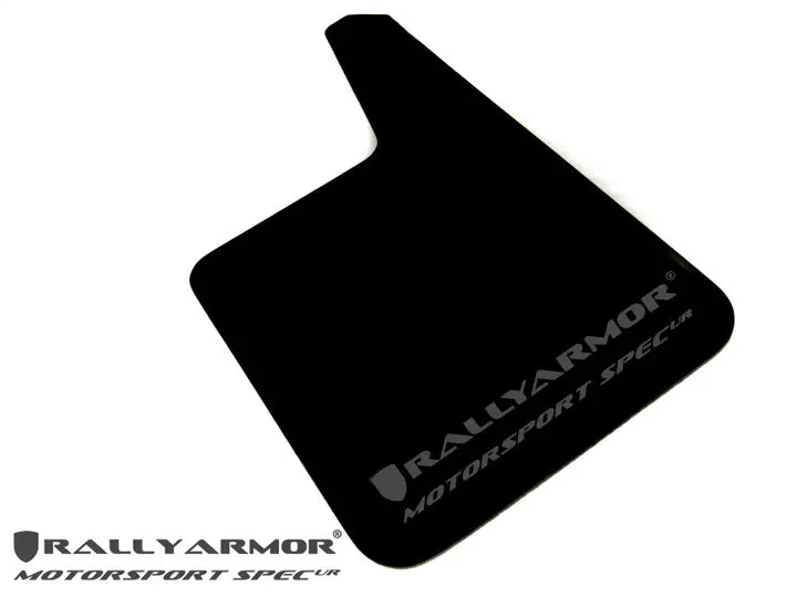 Rally Armor Universal Fit (No Hardware) Motorsport Spec Black Ur Mud Flap W/ Gray Logo 1