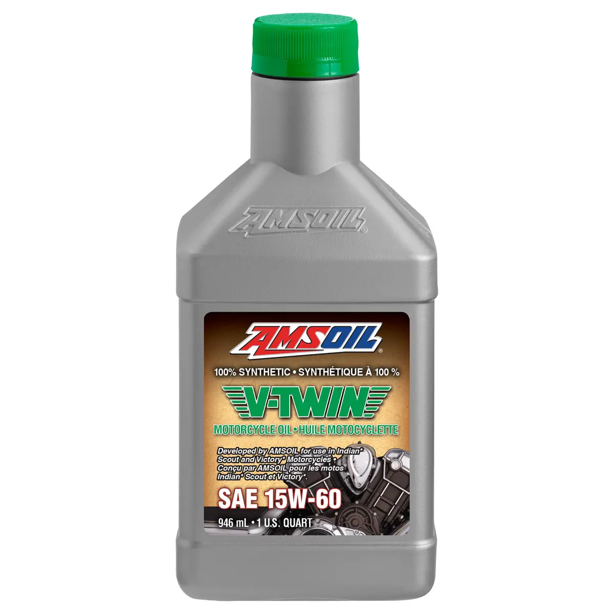 Amsoil 15W-60 100% Synthetic V-Twin Motorcycle Oil 946 Ml Bottle 1