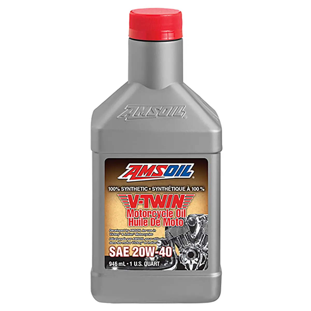 Amsoil 20W-40 100% Synthetic V-Twin Motorcycle Oil 946 Ml Bottle 1