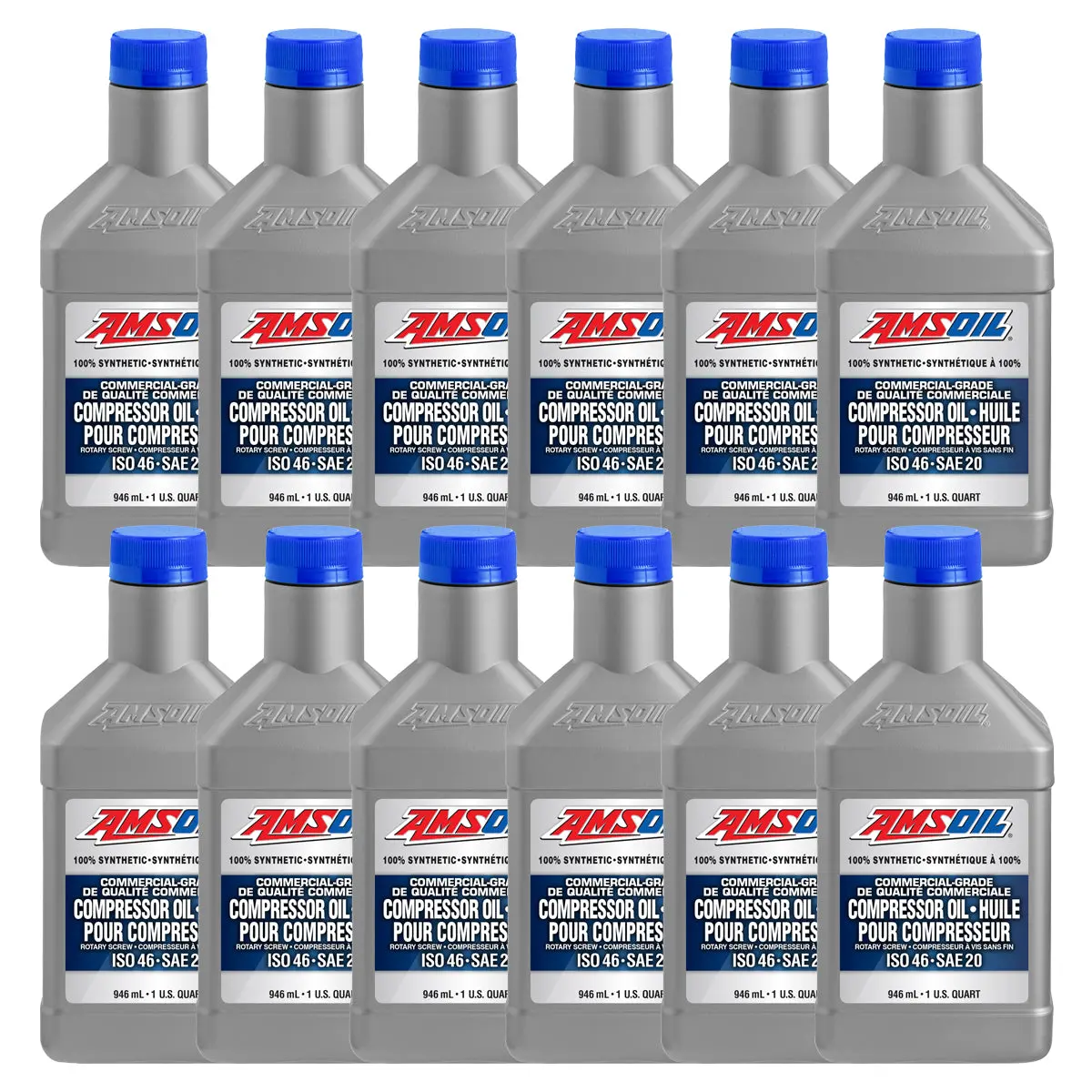 Amsoil Iso 46 100% Synthetic Compressor Oil Case Of 12 1