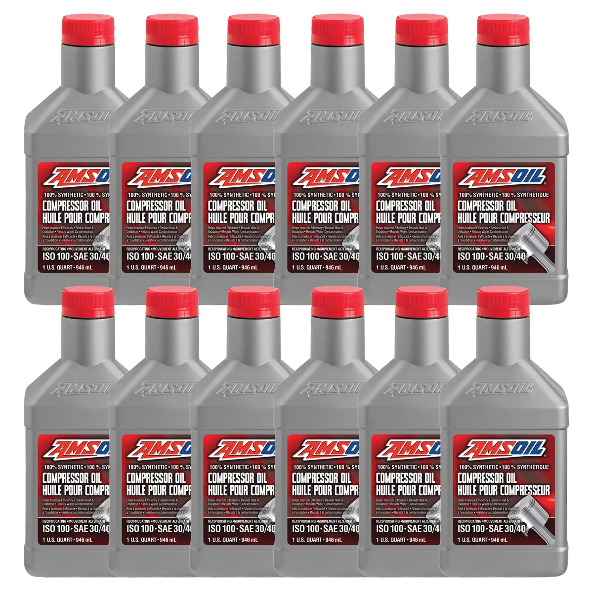 Amsoil Iso 100 100% Synthetic Compressor Oil Case Of 12 1