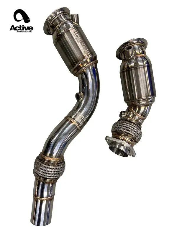 F8x Bmw S55 M2c / M3 / M4 Downpipes W Active Aflow Cats 1