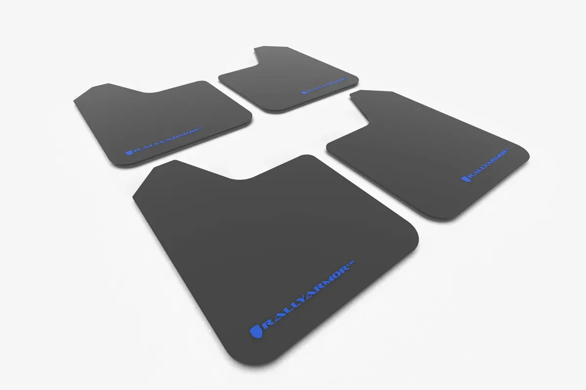Rally Armor Universal Fit (No Hardware) Black Ur Mud Flap W/ Blue Logo 1