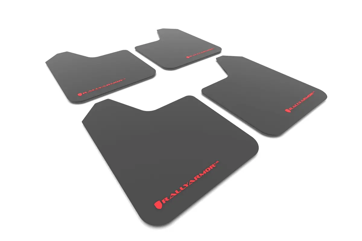 Rally Armor Universal Fit (No Hardware) Black Ur Mud Flap W/ Red Logo 1