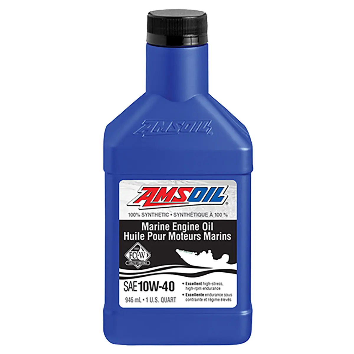 Amsoil 10W-40 100% Synthetic Marine Engine Oil 946 Ml Bottle 1