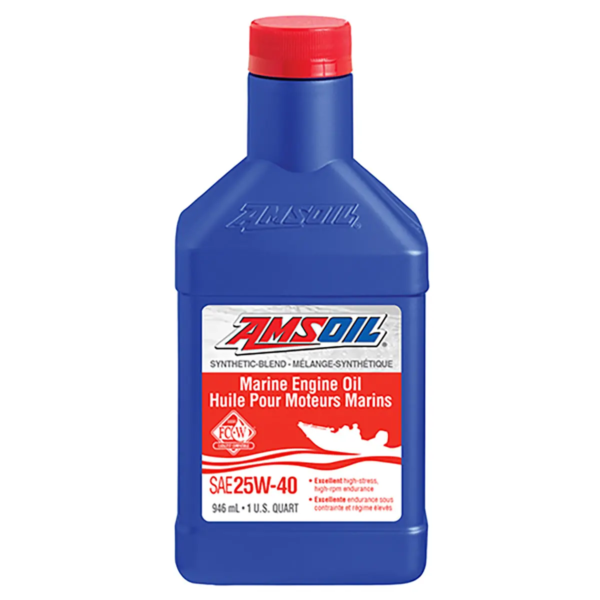 Amsoil 25W-40 Synthetic-Blend Marine Engine Oil 946 Ml Bottle 1