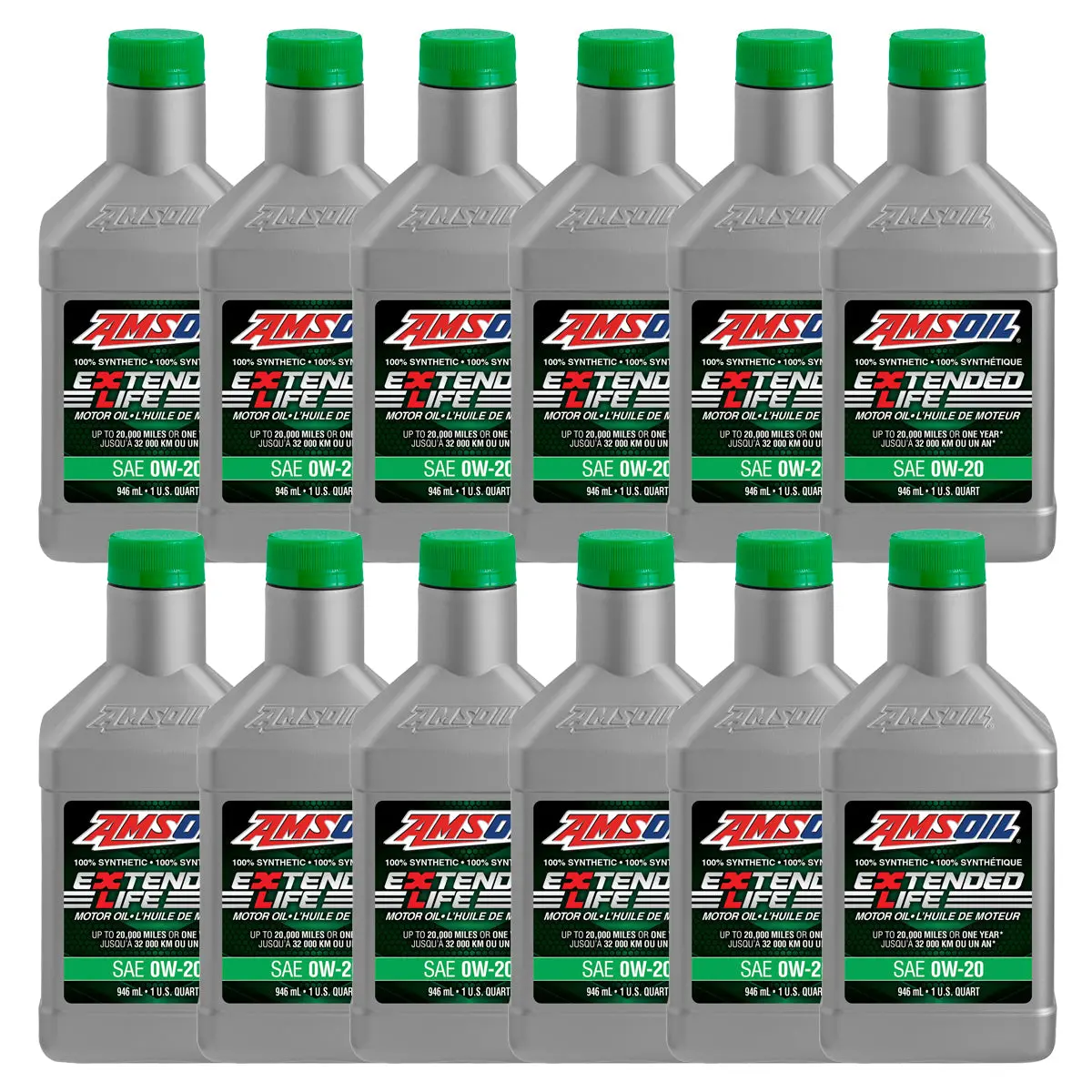 Amsoil Extended-Life 0W-20 100% Synthetic Motor Oil Case Of 12 1