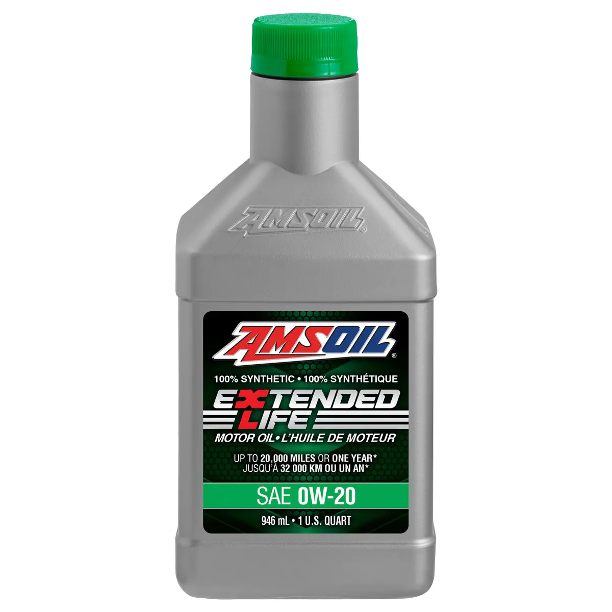 Amsoil Extended-Life 0W-20 100% Synthetic Motor Oil 946 Ml Bottle 1