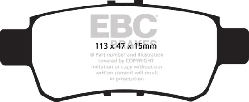 Ebc Ultimax2 Rear Brake Pads For 2005–2010 Honda Odyssey 3.5L V6 1