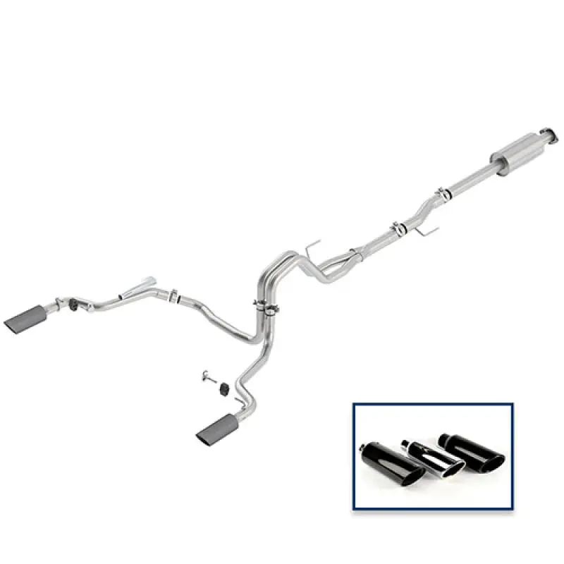 Ford Racing Cat-Back Exhaust System For 2015–2018 F-150 5.0L – Rear Exit With Carbon Fiber Tips 1