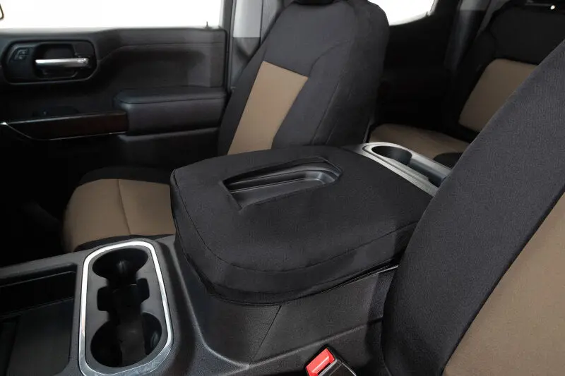 Covercraft Endura Precisionfit Seat Covers – Custom-Tailored For 2023–2024 Ford Super Duty Front Row Seats (Tan/Black) 1