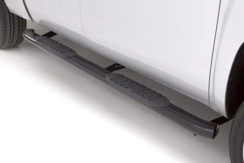 Lund Oval Nerf Bars For 2001–2013 Chevy Silverado 1500 Crew Cab – 4In, Curved Steel, Black 1