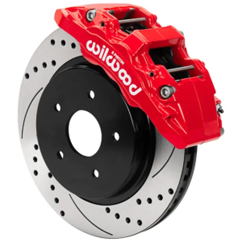 Wilwood Aero6 Dm Srp Front Brake Kit With Lines – Red, Fits 2013–2018 Dodge Ram 1500 1