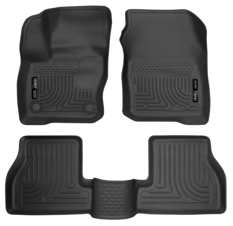 Husky Liners Weatherbeater Floor Mats – Front & Second Row, Black, Fits 2016 Ford Focus 1