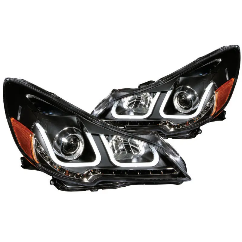 Anzo Projector Headlights With U-Bar Accent For 2010–2014 Subaru Outback – Matte Black Housing 1
