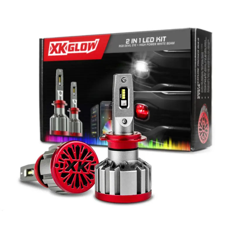 Xk Glow H4 Led Headlight Bulb Kit – Dual-Mode Rgb/Led, Million-Color Tuning Via Xkchrome App, 2-Bulb Set 1